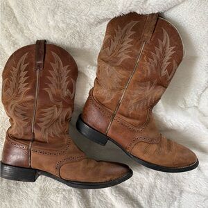 Ariat Men’s Heritage Stockman Western Brown Leather Cowboy Boots Size 8.5B